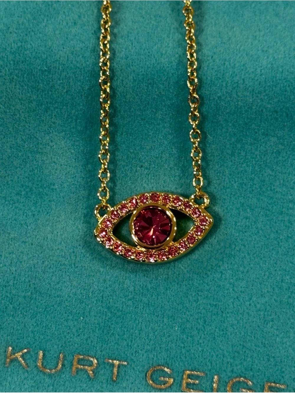 Kurt Geiger Pink Pendant Necklace NWT - Picture 3 of 5